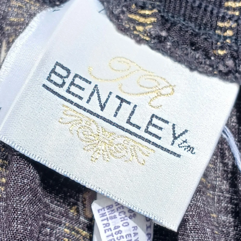 Vintage Bentley Black Gold Baggy Shorts size M medium Culottes Stretch Waist 90s
